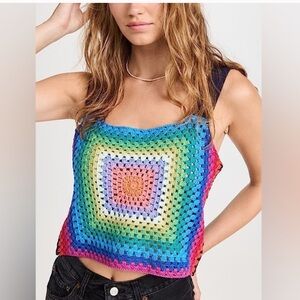 Pistola Rainbow Crochet Top- NWOT